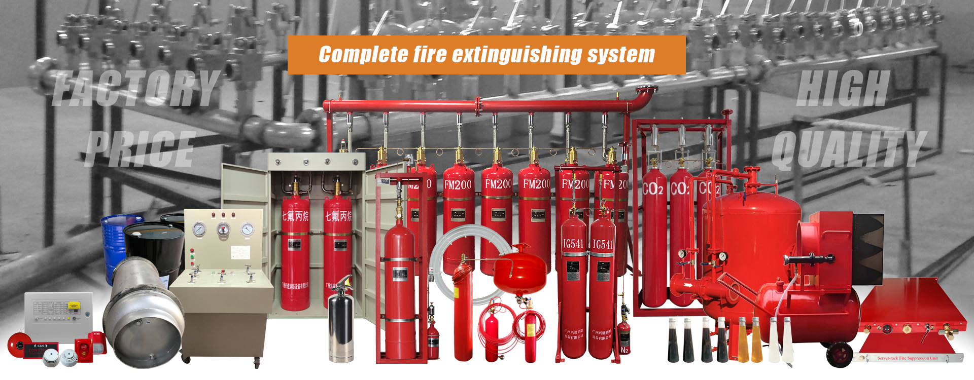 Kalite FM200 Yangın Söndürme Sistemi fabrika