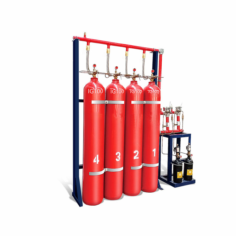 100% Pressurized Nitrogen IG100 Inert Gas Fire Extinguishing System High Efficiency